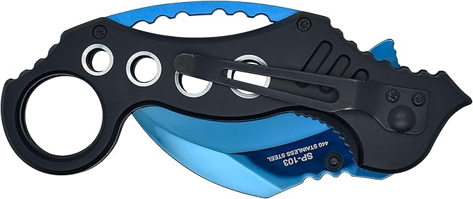 Gift for Father,Hunting Sharp Raptor Claw Knife,Spring Assisted Folding Pocket Knives(Blue)
