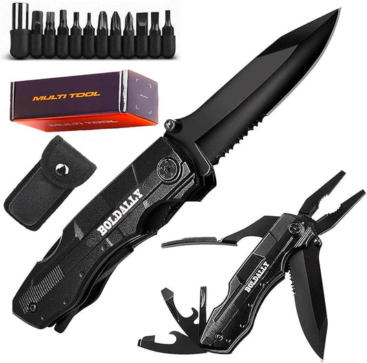 Multitool pocket Knife 16 in 1,with Saw,Blade,Plier,Screwdrivers,Bottle Opener,Folding knife,for Camping,Outdoor Survival knife,Emergency Use,Perfect Gifts for Men and Dads