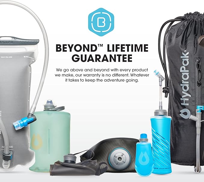HydraPak Shape-Shift (for 2L or 3L Hydration Packs) Low-Profile Water Bladder/Reservoir for Hydration Backpacks - High Flow Bite Valve, Leak Proof, Fully Reversible, and Dishwasher Safe