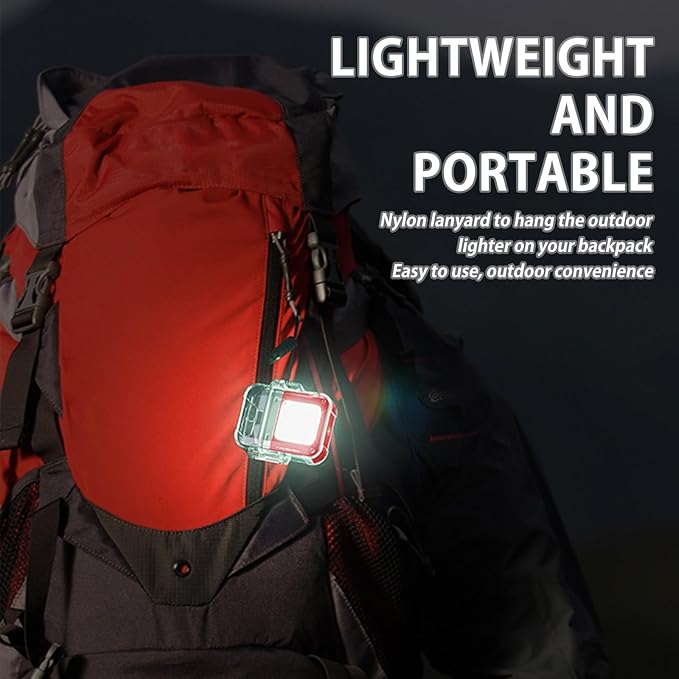 BABOBIU Electric Lighter Candle Lighter Windproof Waterproof Flameless USB Rechargeable Lighter with Portable Flashlight Gift for Father's Day, Christmas, Birthday (Red)