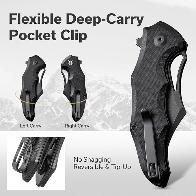 CIVIVI Chiro Pocket Knife for EDC, Folding Knife with Flipper 3.1" 14C28N Blade G10 Handle, Utility Knife for Men Women C23046-1