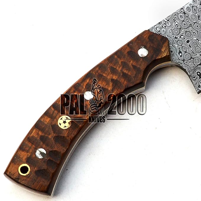 PAL 2000 KNIVES CL-9665 Custom Handmade Damascus Steel Cleaver Chopper Edc Knife with Sheath