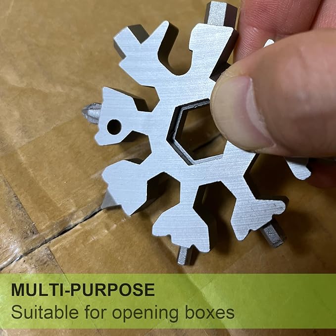 Snowflake Multitool 2PCS 18 in 1 Stainless Steel Snowflake Multi Tool, Stocking Stuffers for Men, Cool Gadgets for Outdoor Travel Camping Daily