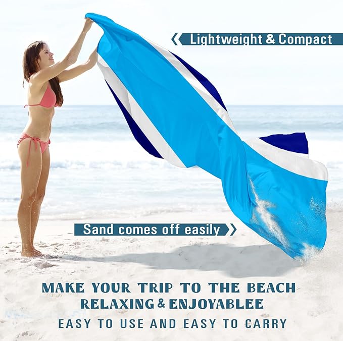 Beach Blanket Sandproof Waterproof 78''×81''1-5 Adults Oversized,Compact Lightweight Durable Beach Mat for Travel Camping Hiking Picnic Blanket