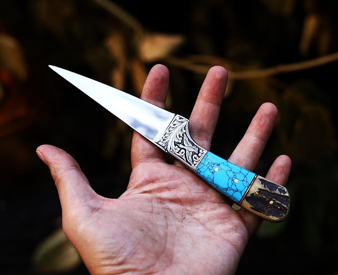 KNI-3140 Custom Handmade D2 Steel Knife with Leather Sheath 3D Engraved