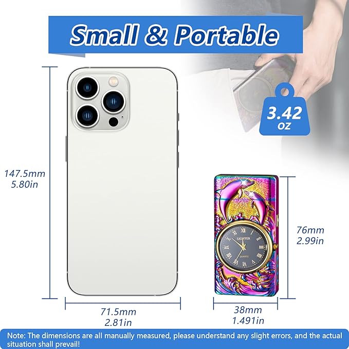 Electric Lighter Arc Windproof Flameless USB Lighter Rechargeable Electric Lighters with Safety Lock for Candle BBQ Camping Gifts for Him (Color)