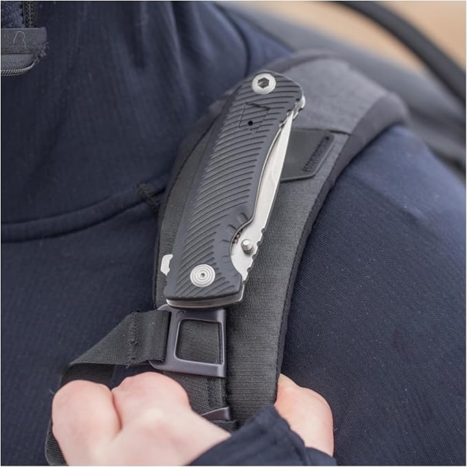 SOG Tellus ATK Outdoor Assisted Opening Frame Lock Folding Knives | Ambidextrous GRN Handle | CRYO 440C Stainless Steel Blade | Adjustable Belt Clip