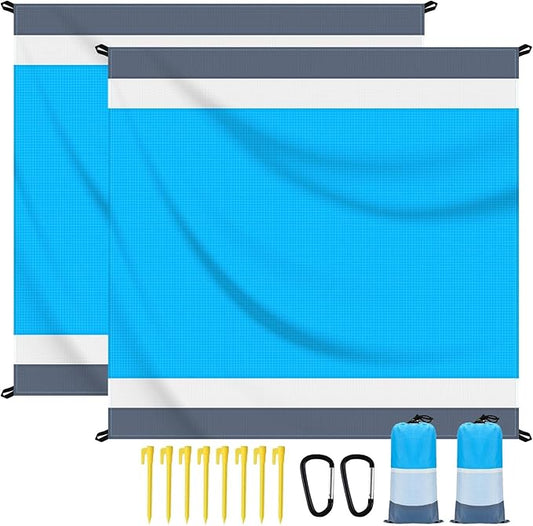 2 Pack sandproof Beach Blanket, 79"x83" Sandproof Large Beach Blanket Water Resistant Mat for Family (2-4) Lightweight Picnic Blanket, Portable Outdoor Camping Blankets