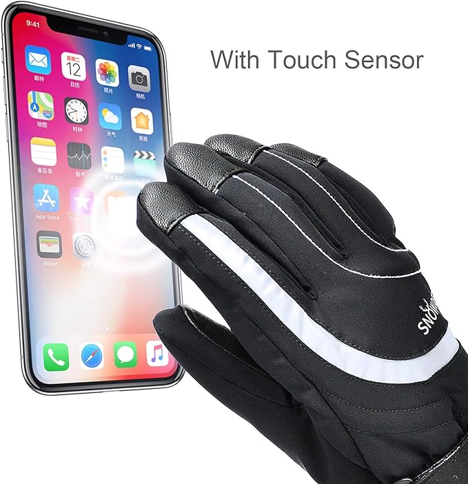 SNOW DEER Heated Gloves Electric Upgraded Men Women 7.4V Rechargeable Battery Gloves,Heated Motorcycle Glove Mittens