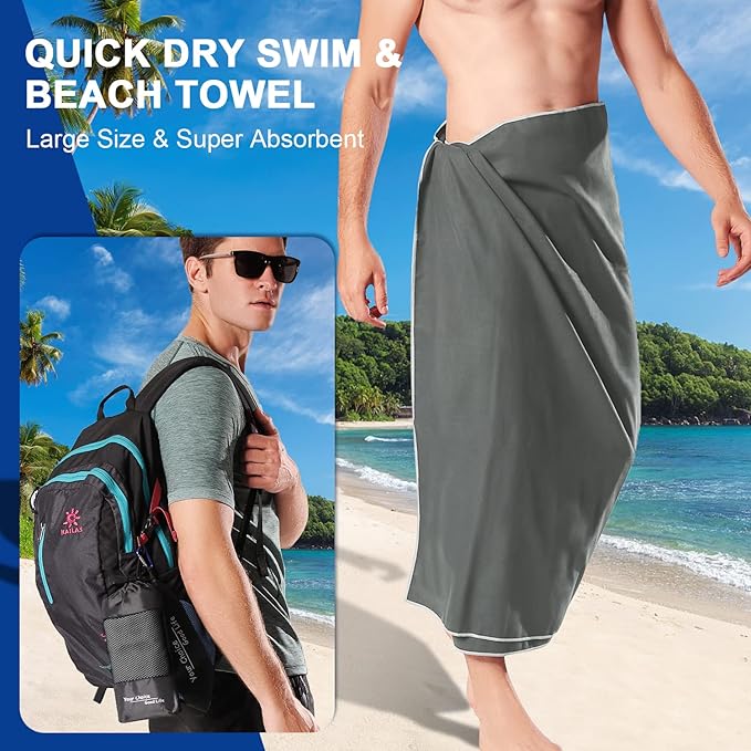 Your Choice Microfiber Travel Towel, Fast Drying Towel for Camping, Travel, Beach, Gym, Backpacking, Sports and Swimming. Sweat Absorbent, Lightweight and Ultra Compact