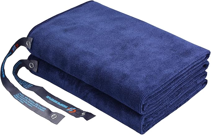 Gym Towels for Men 20inch X 40inch Women Sweat Large Working Out Microfiber Sports Fast Drying Absorbent Compact Camping, Hiking, Backpacking, Yoga, Travel, Exercise 2-Pack Navy