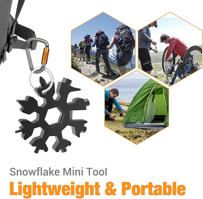 Stocking Stuffers for Men Adults, Gifts for Men 18 in 1 Snowflake Multitool, Mens Gifts for Christmas, Cool Gadgets for Men, Christmas Gifts for Men Unique, Dad Gifts for Men Who Have Everything