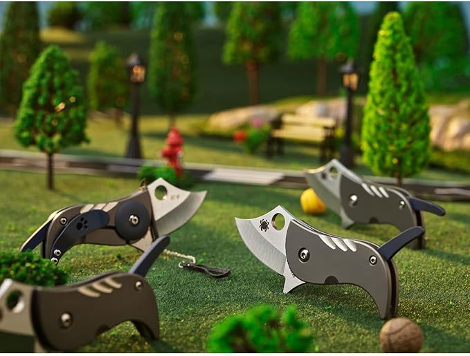 Spyderco Pochi Knife with Stainless Steel Blade with Titanium Handle - PlainEdge - C256TIP