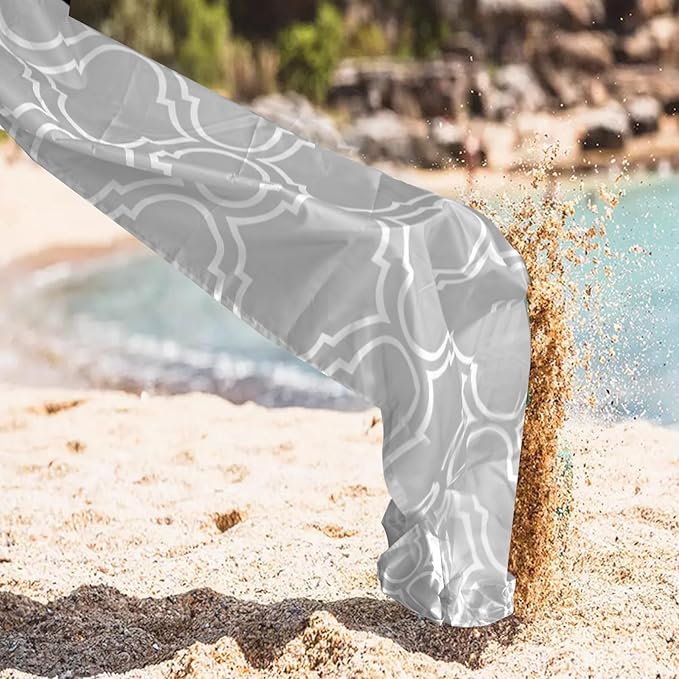 Waterproof Sandproof Beach Blanket, 78"×86" Large Beach Mat for 1-4 Adults, Foldable Lightweight Polyester Outdoor Picnic Blanket with 4 Stakes & 4 Corner Pockets for Travel, Camping, Hiking