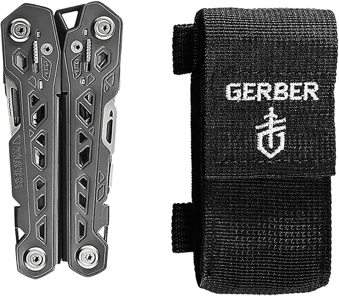 Gerber Gear Truss 17-in-1 Needle Nose Pliers Multi-tool with Sheath - Multi-Plier, Pocket Knife, Serrated Blade, Screwdriver, Bottle Opener - EDC Gear and Equipment - Gray