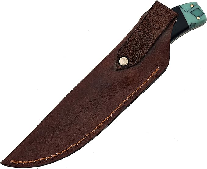 9" Beautiful Damascus Steel Knife made of Damascus Steel and forge pattern blade with an amazing wood 4.25” handle – An amazing Hunting & Skinner Knife with a beautiful Sheath