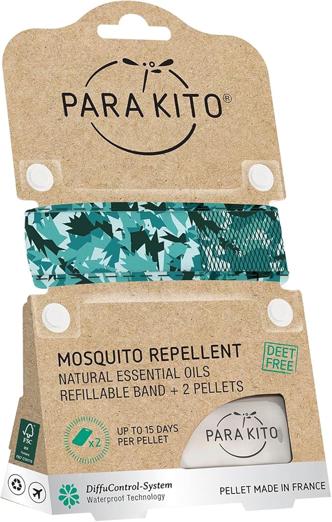 PARA'KITO Mosquito Insect & Bug Protection Wristband - Mosquito Stickers & Bug Spray Alternative - Summer Essentials, Beach Accessories, Hiking & Camping Essentials - Natural Essential Oils (Conceal)