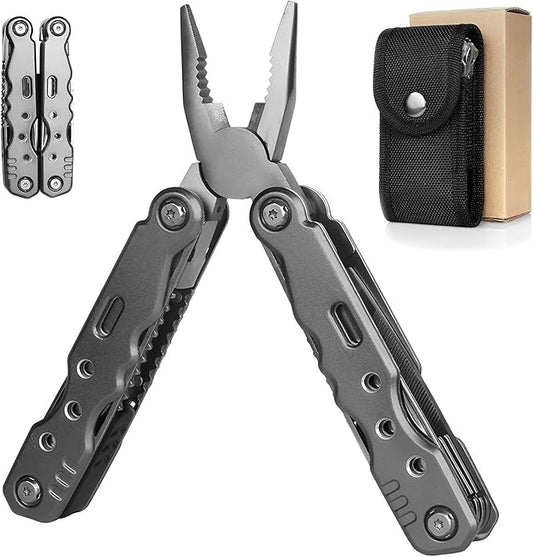 Multitool Pliers, 13-In-1 Small Edc Utility Multi Tool Pocket Knife with Pliers, Screwdriver, Bottle Opener, Pocket Tool for Camping Outdoor Survival Hiking Gifts for Dad Husband Boyfriend