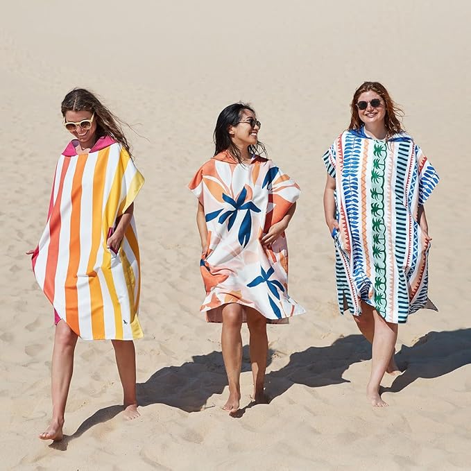 Dock & Bay Adult Poncho - Hooded Towel with Deep Pockets, Changing Robe - Quick Dry - Compact, Lightweight - Includes Bag