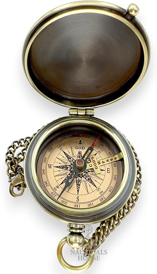 Bible Verse Brass Compass – “Trust in The Lord with All Your Heart” (Proverbs 3:5-6) | Religious Gifts for Men, Women, Boys, Girls, Teens | Daily Encouragement, Easter, Baptism, Faith-Based Keepsake