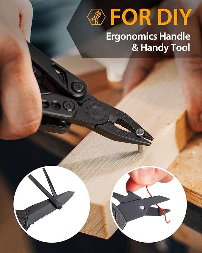 Multitool Mens Gifts for Fathers Day - Dad Gifts 16 In 1 Pocket Knife Plier Camping Accessories Multi Tool Gadgets Birthday Gifts for Adults Husband Boyfriend Women Who Have Everything Wants Nothing