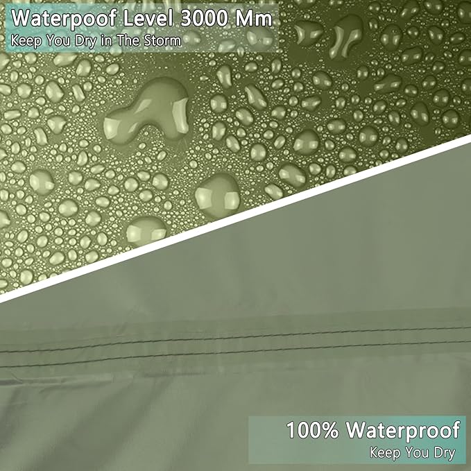 Hammock Rain Fly Tent Tarp Provides Effective Protection Against Rain, Snow. 32ft Long Ridgeline. Big 9.8x9.5ft Durable, Waterproof 210D Oxford. 6 Reflective Guy Lines, 2 Stuff Sacks. Easy Assembly