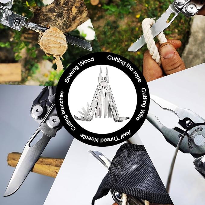 SQT2045 20-in-1 Multitool, Gifts for Men, Foldable & Self-Locking, Professional Multitool for DIY, Outdoor Camping, and Home Repairs...