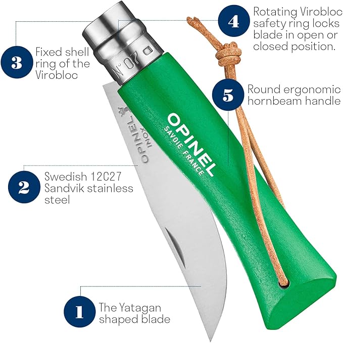 Opinel No.7 Colorama - Stainless Steel Everyday Carry Folding Pocket Knife