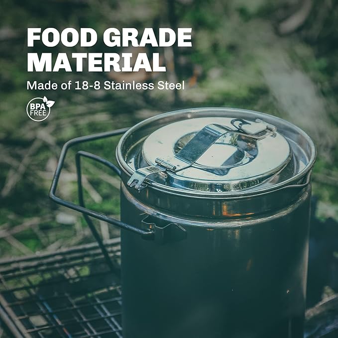 Fire Maple Antarcti 1.2L Camping Pot with Lid | SUS304 Stainless Steel Bushcraft Gear | Hangable Campfire Cooking Equipment
