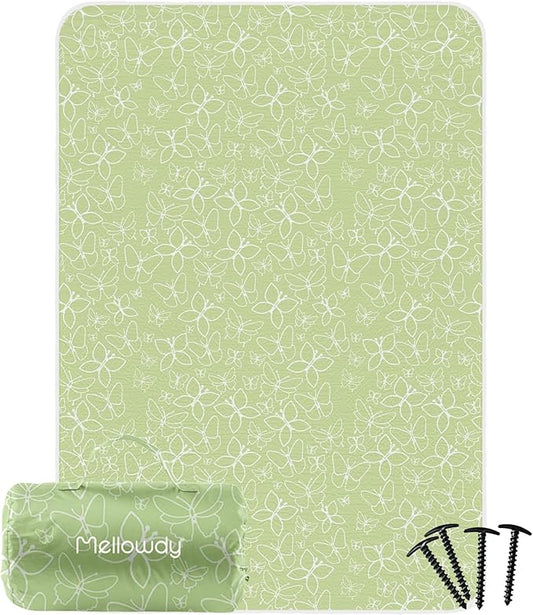 Mellowdy Companion Outdoor Printing Blanket - Waterproof, Wind-resistant, Warm, Utility Blanket for Camping, Picnic, Stadium, Beach, Gameday, Travel, Foldable with Carrying Bag(Spring Butterfly,55x80)
