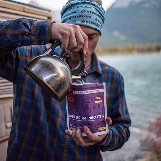 GOOD TO-GO Mushroom Risotto | Camping Food, Backpacking Food | Just Add Water Meals, Backpacking Meals | Dehydrated Meals Taste Better Than Freeze Dried Meals