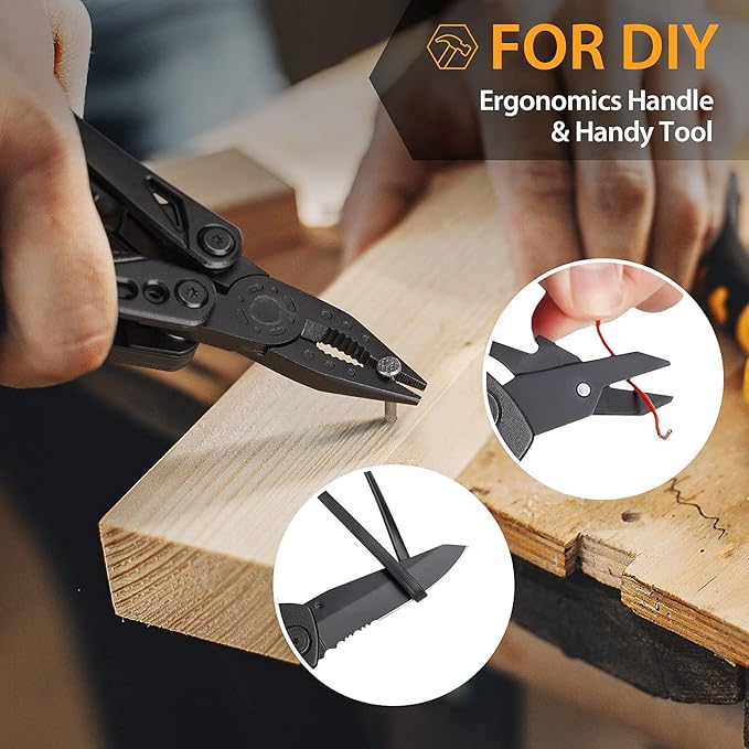 Christmas Stocking Stuffers for Men Dad Adults Gifts 16 In 1 Pocket Multitool Knife Plier Camping Accessories Multi Tool Gadgets Birthday Him Boyfriend Husband Women Who Have Everthing Wants Nothing