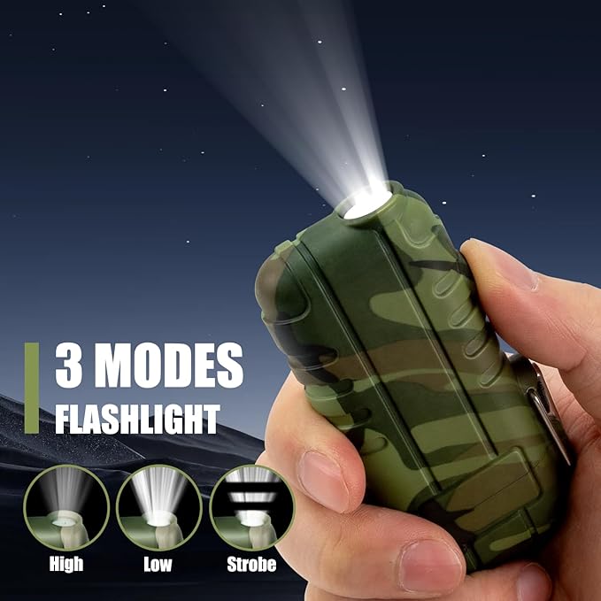 LcFun Electric Lighter USB Rechargeable Arc Lighter Windproof Plasma Lighters with LED Battery Display, Waterproof Electronic Flashlight Lighter with Whistle for Camping, Survival Tactical Gear