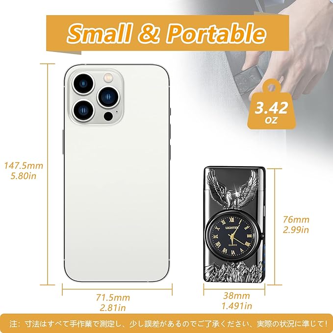 Plasma Lighter USB Rechargeable with led Display arc Lighter with Clock dial time Display Cool Lighter for Father's Day(Black)