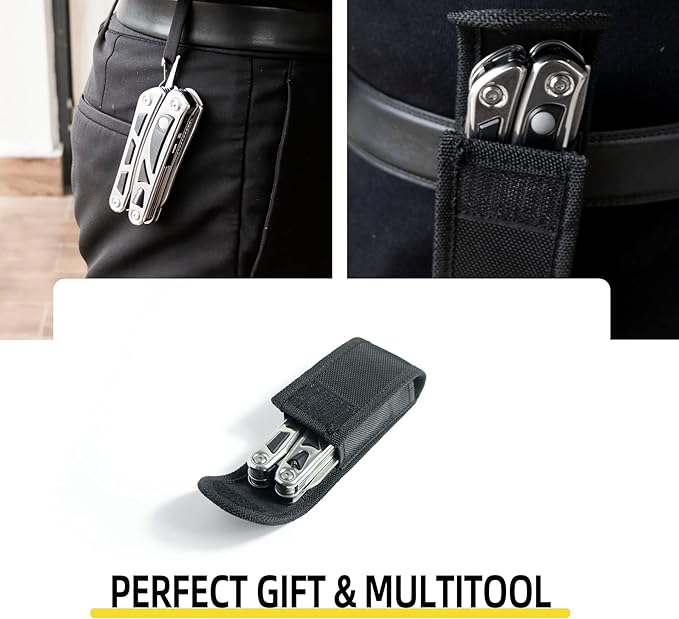 T TOVIA 12 in 1 Multitool Pliers Folding Knife Multi Cable Wire Cutter Stripper Camping Hunting Multitool with Carabiner