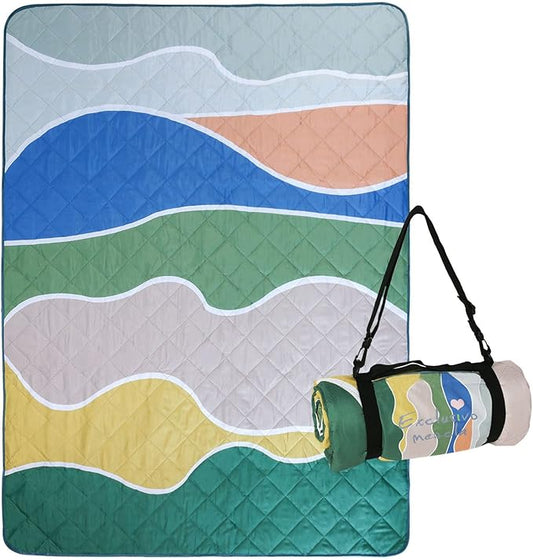 Exclusivo Mezcla Waterproof Picnic Blankets 3-Layer 60x80 Inches Large Sandproof Beach Blanket Foldable Outdoor Blanket for Camping on Grass Picnic Mat