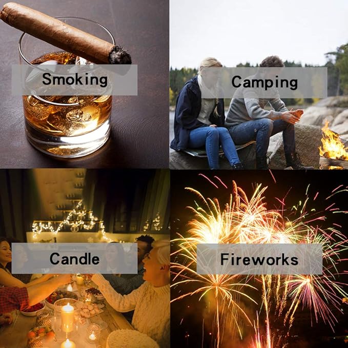 DOUBFIVSY Jet Torch Butane Lighter with Gift Box, Bright Fire Lighter Windproof Refillable Butane Lighter Adjustable Flame Lighters for Cigar Grill BBQ Kitchen Cooker(Butane Gas Not Included) (Golden)