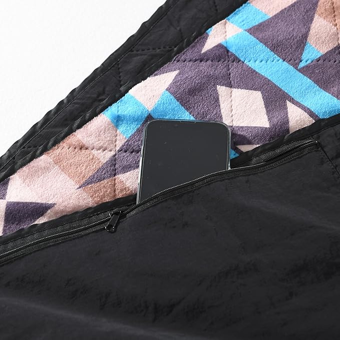 HORIMOTE HOME Outdoor Waterproof Camping Blanket, Extra Thick Flannel Fleece Warm for Cold Weather, Windproof Aztec Blankets Foldable for Stadium Picnic Dog Pet Car(Dakota)