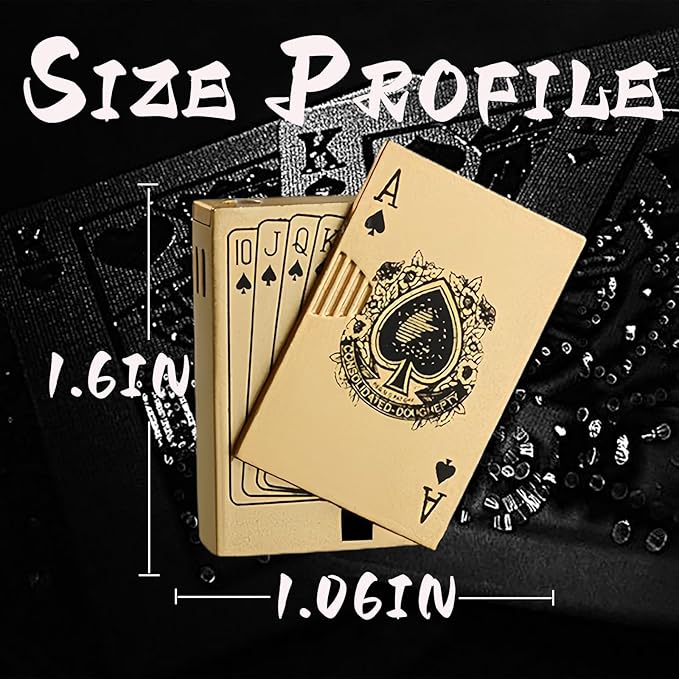 Metal Poker Ace Cards Lighters, Cool Keychain Lighter, Small Portable Lighters, Unique Gifts for Men Gifts Candles Camping BBQ (No Butane Fuel) (Grey)