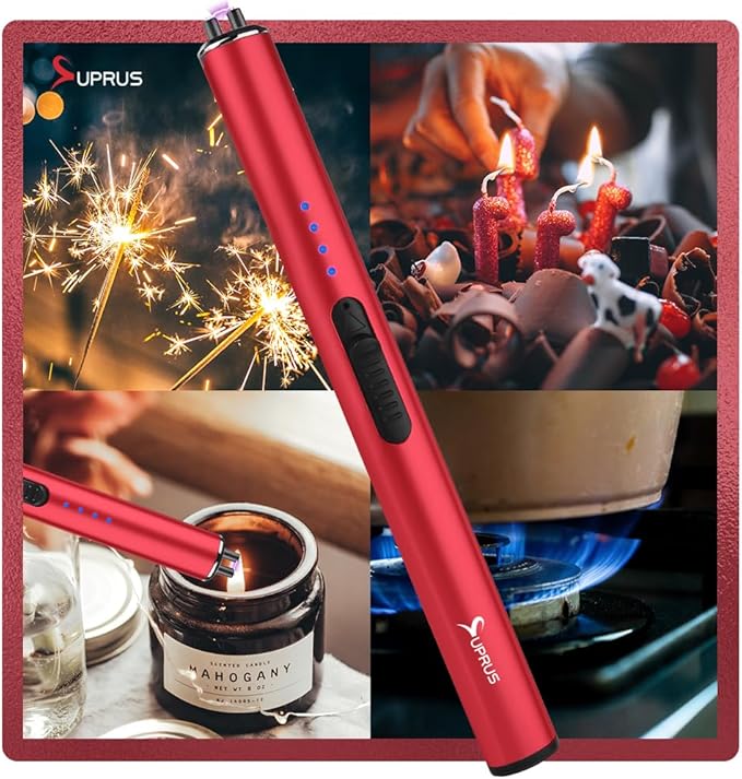 SUPRUS Electric Lighter Arc Windproof Flameless USB Lighter Rechargeable Lighter with Safety Lock
