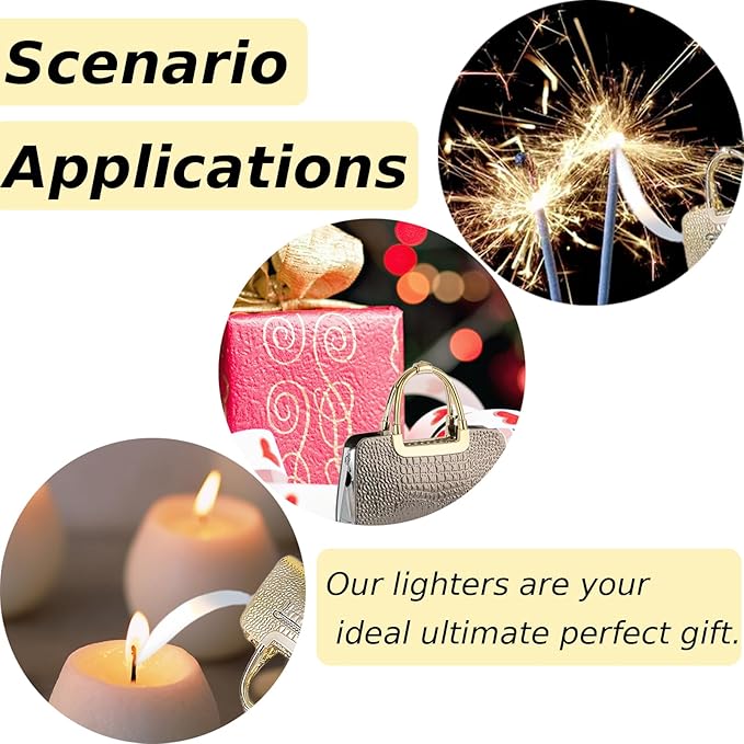 Cute Pretty Lighter Butane, Soft Flame Lighter Fashion Nice Lighter, Unique for Women Candles Gift Camping BBQ (No Butane Fule) (06#)