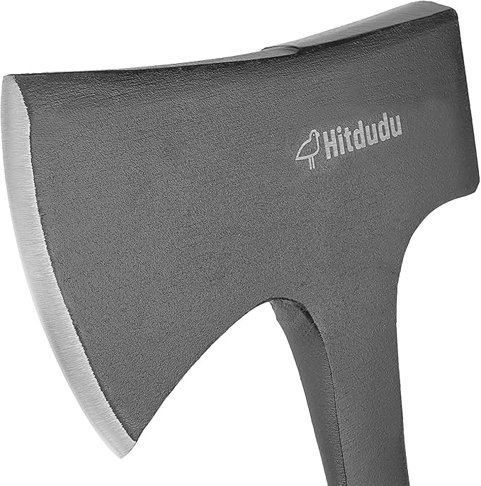 Camping Hatchet, Full Tang Camping Axe Splitting Axe for Wood Splitting and Kindling, Forged Carbon Steel Heat Treated Hand Maul Tool, Shock Reduction Handle with Anti-Slip Grip