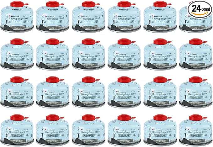 Isobutane Fuel Canister 100 Gram Camping Stove Fuel Butane Propane Blend Camping Fuel Gas Canister Backpacking Fuel Light-weight Compact Camping Fuel Mini Propane Tanks Camp Stove Fuel 3.53oz