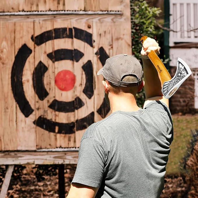 NedFoss 13" Valkyrie Throwing Axes 2 Pack, Axe Throwing Game for Backyard for Adults, Professional Viking Throwing Hatchets and Tomahawks Set with Wooden Handle for Competition and Outdoor Recreation