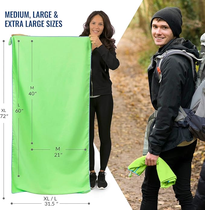 VENTURE 4TH Quick Dry Travel Towel - Fast Drying Ultra Soft Microfiber Towels - Essential for Camping, Backpacking, Yoga, Swimming, Gym, Sports and Beach - 3 Compact Sizes
