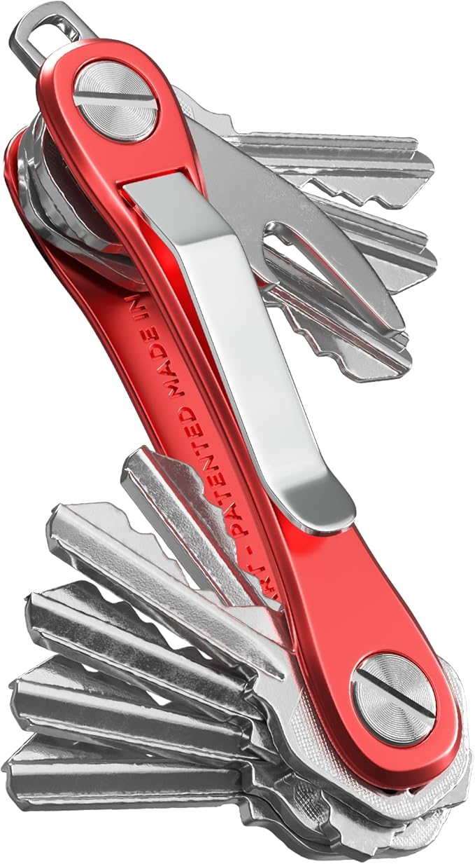 KeySmart Rugged Key Organizer for Men - Compact Multi-Tool Key Holder with Bottle Opener and Pocket Clip (Up to 14 Keys)