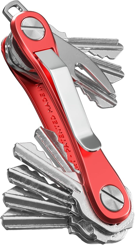 KeySmart Rugged Key Organizer for Men - Compact Multi-Tool Key Holder with Bottle Opener and Pocket Clip (Up to 14 Keys)
