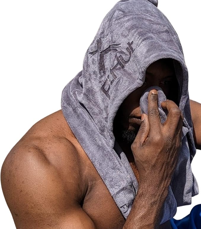 Gym Hooded Towel | Fast Drying & Light Weight Towel | Super Absorbent Workout Sweat Towel for Men and Women | Perfect for Sports, Fitness & Gym