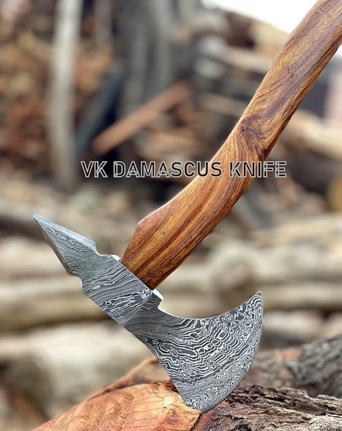 Hatchet Axe, Damascus Axe with Sheath, Tomahawk Axe, Thowing Axe for Wood Cutting, 16 Inch Camping Hatchet with Sheath Ax-2217