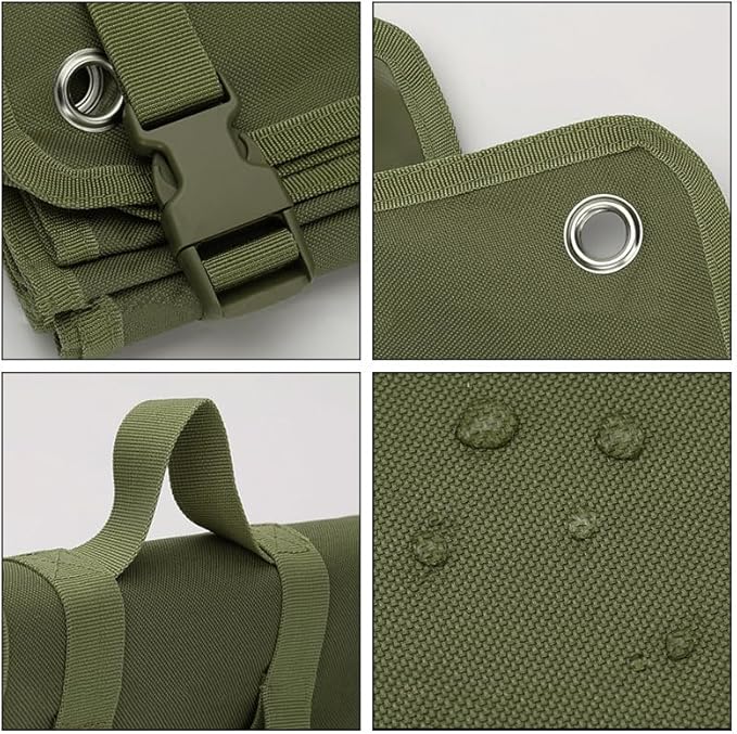 Wind Tour Outdoor Camping Tactical Training Shooting Mat Anti Slip Pad, Waterproof and Moisture-Proof Folding Mat Picnic Blanket Portable with Carry Strap (Army Green)
